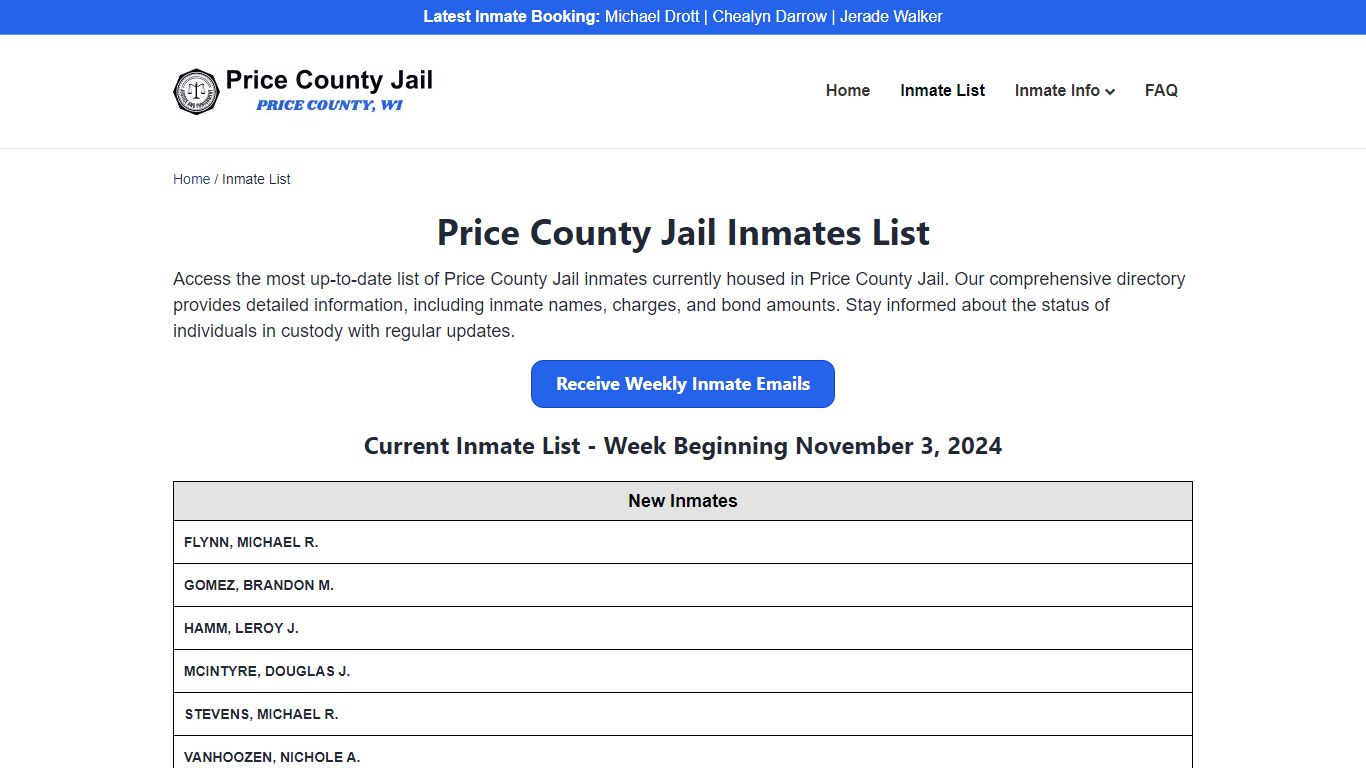 Price County Jail Inmates List